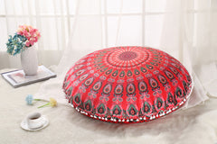 2021 Colorful Mandala Floor Pillows Ottoman Round Bohemian Meditation Cushion Pillow Pouf