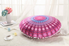 2021 Colorful Mandala Floor Pillows Ottoman Round Bohemian Meditation Cushion Pillow Pouf