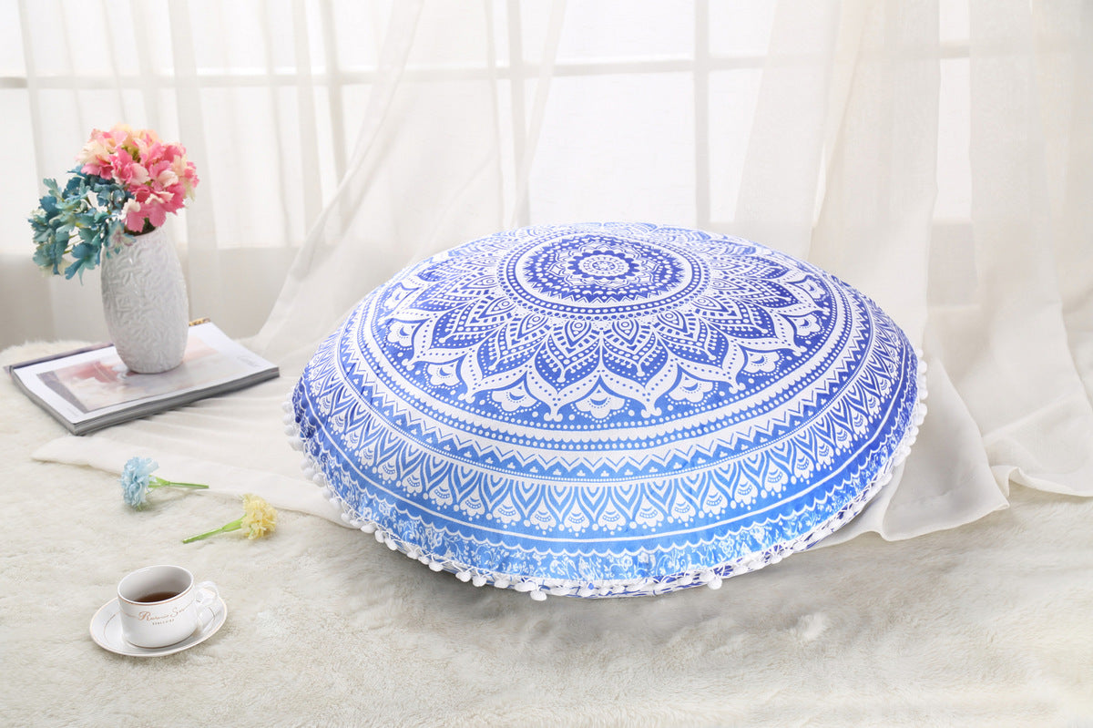 2021 Colorful Mandala Floor Pillows Ottoman Round Bohemian Meditation Cushion Pillow Pouf