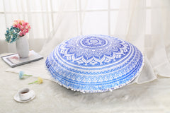 2021 Colorful Mandala Floor Pillows Ottoman Round Bohemian Meditation Cushion Pillow Pouf