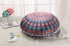 2021 Colorful Mandala Floor Pillows Ottoman Round Bohemian Meditation Cushion Pillow Pouf