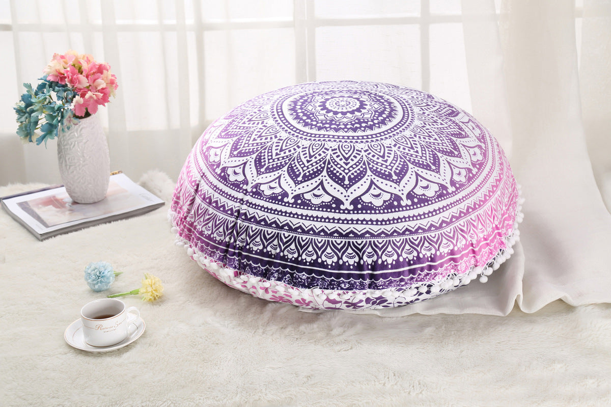 2021 Colorful Mandala Floor Pillows Ottoman Round Bohemian Meditation Cushion Pillow Pouf