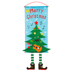 Christmas decorations Christmas couplets curtains Christmas banners pull flags Christmas curtains hanging flags window pendants